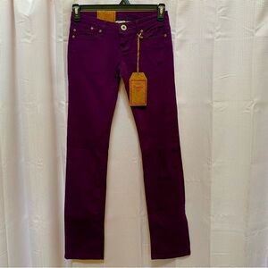 RUE 21 PREMIERE DENIM Ladies Jeans Straight Leg Size 0 NWT Purple